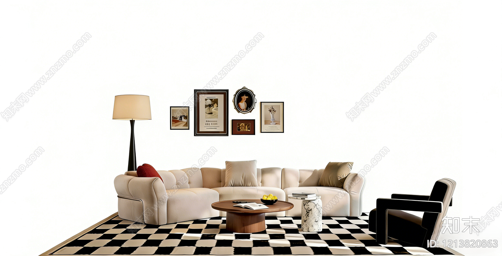 中古风家居客厅3D模型下载【ID:1213820863】