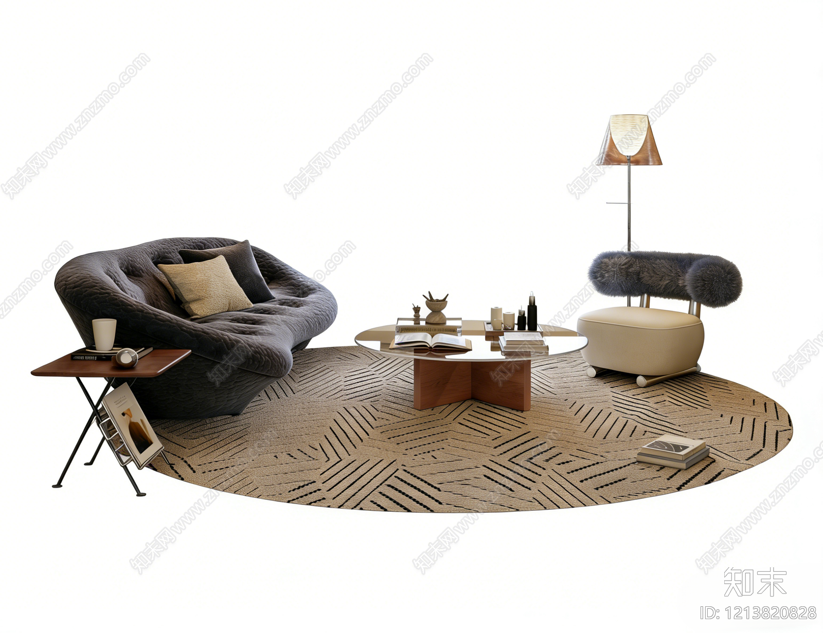 现代轻奢双人沙发3D模型下载【ID:1213820828】