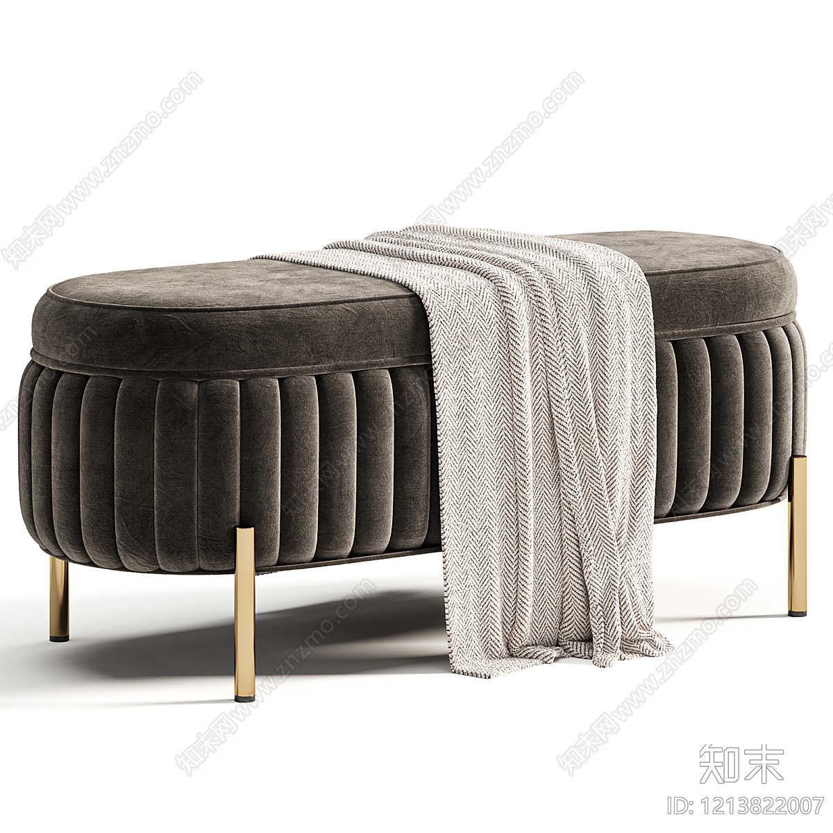 意式轻奢床尾凳3D模型下载【ID:1213822007】