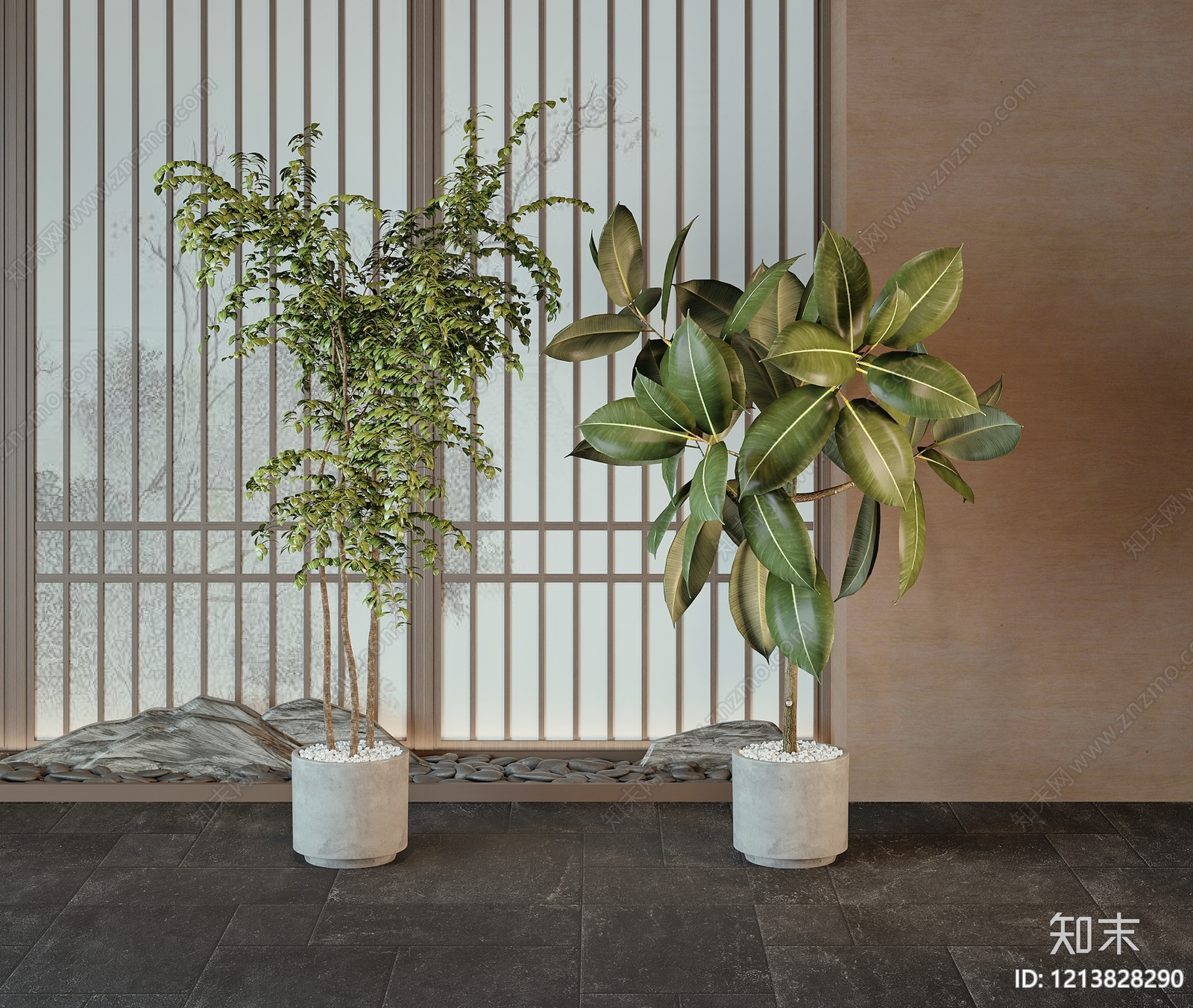 日式盆栽SU模型下载【ID:1213828290】