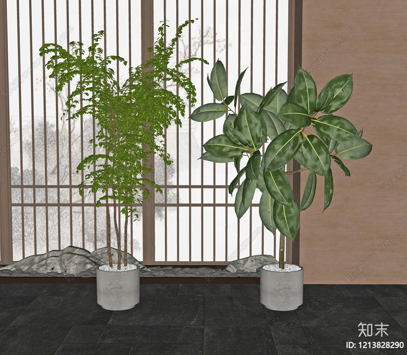 日式盆栽SU模型下载【ID:1213828290】