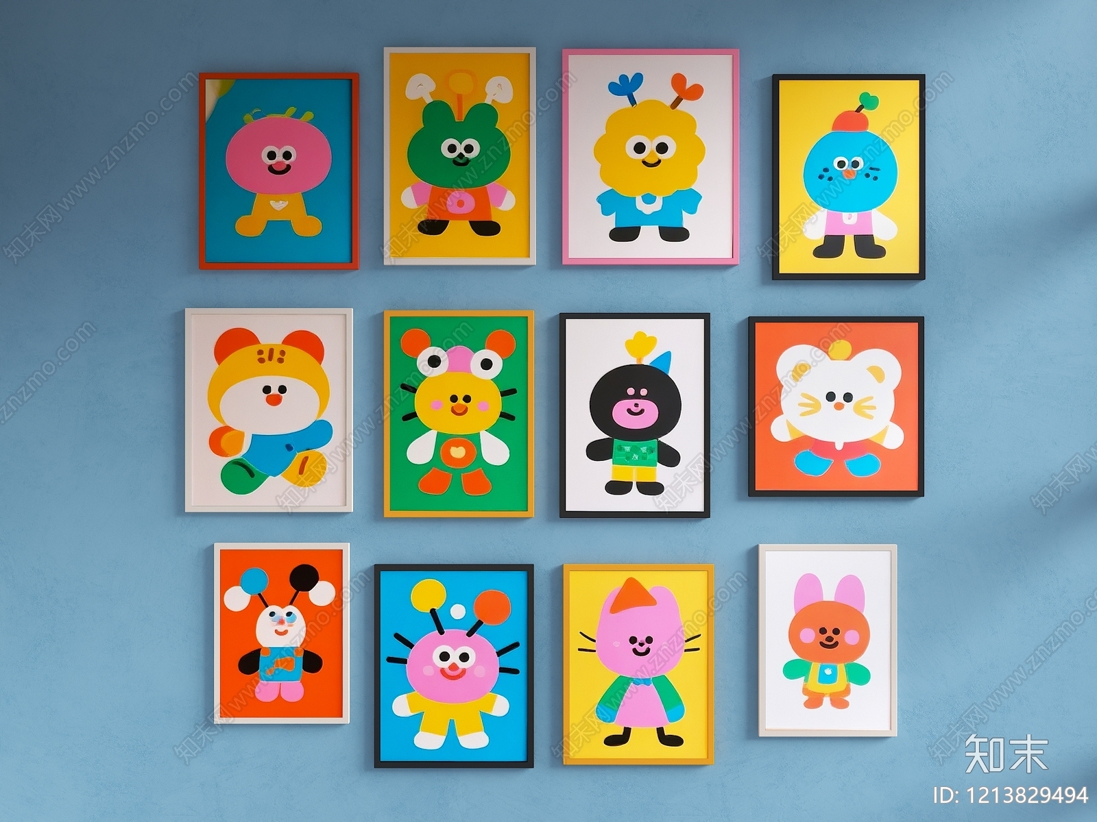 童趣卡通风儿童挂画3D模型下载【ID:1213829494】