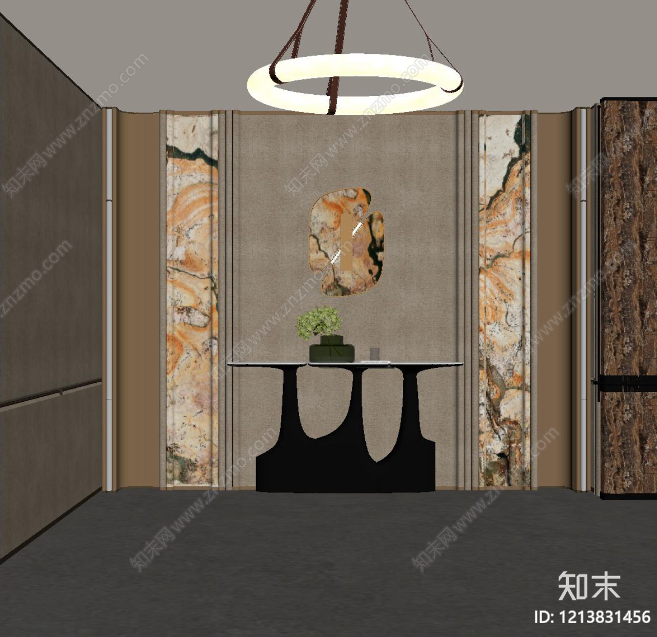 意式轻奢玄关SU模型下载【ID:1213831456】