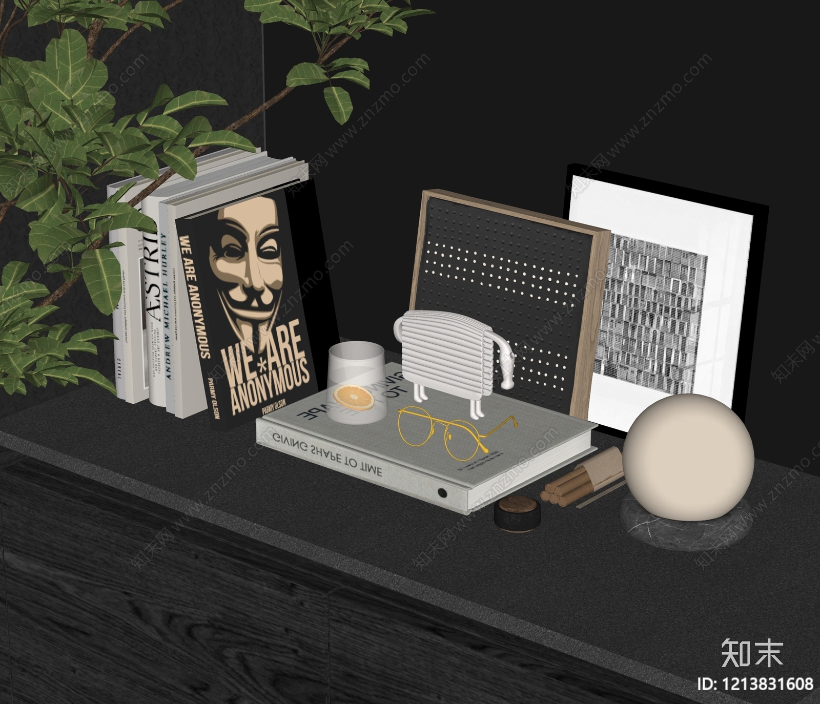 现代简约摆件组合SU模型下载【ID:1213831608】
