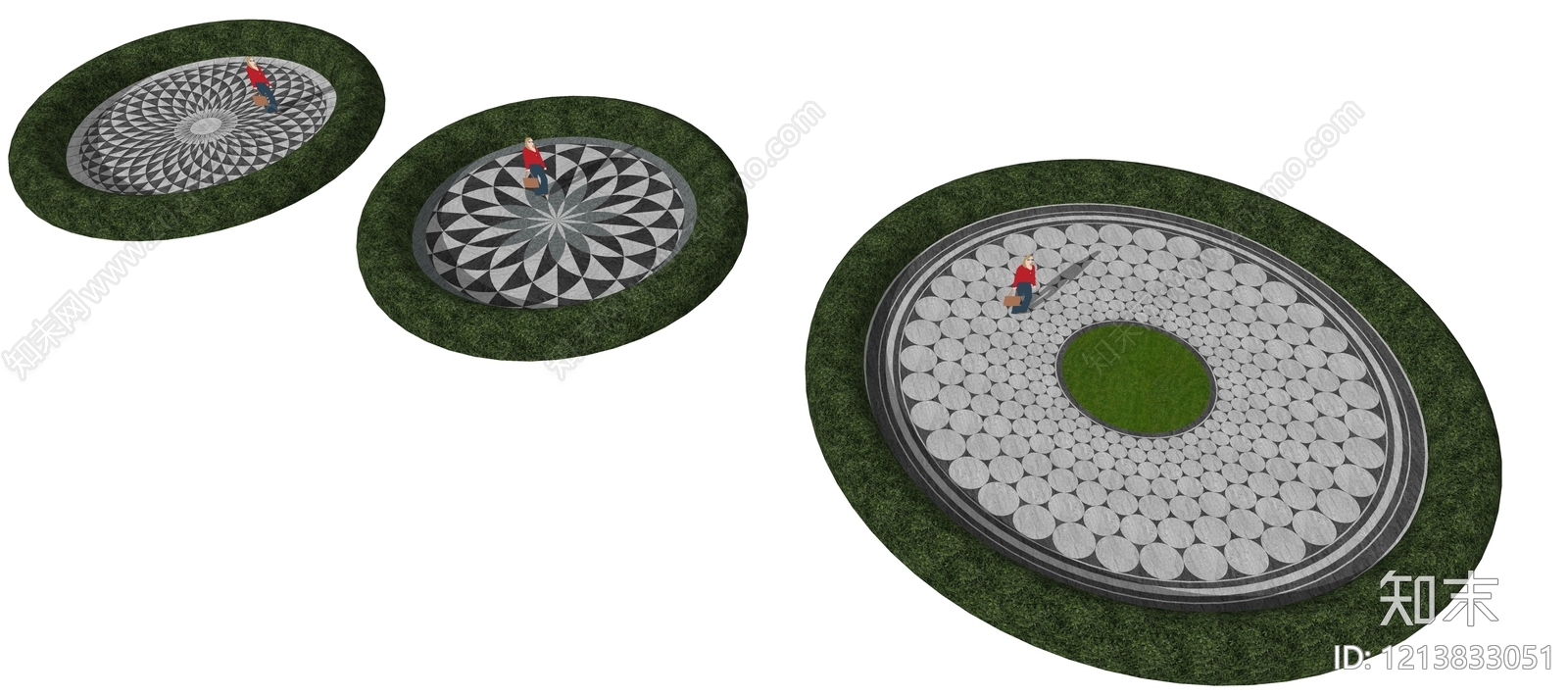 欧式古典景观园路SU模型下载【ID:1213833051】