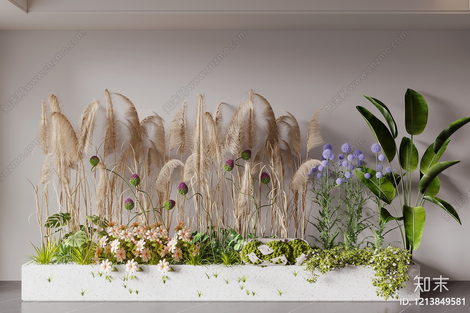 现代自然风花境SU模型下载【ID:1213849581】