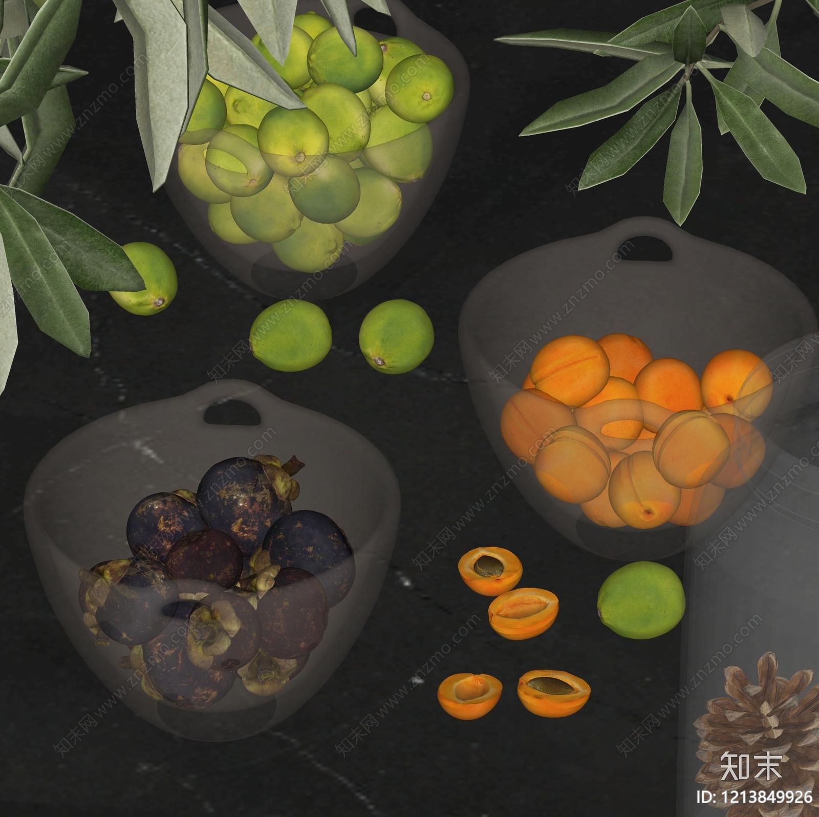 现代简约水果蔬菜SU模型下载【ID:1213849926】