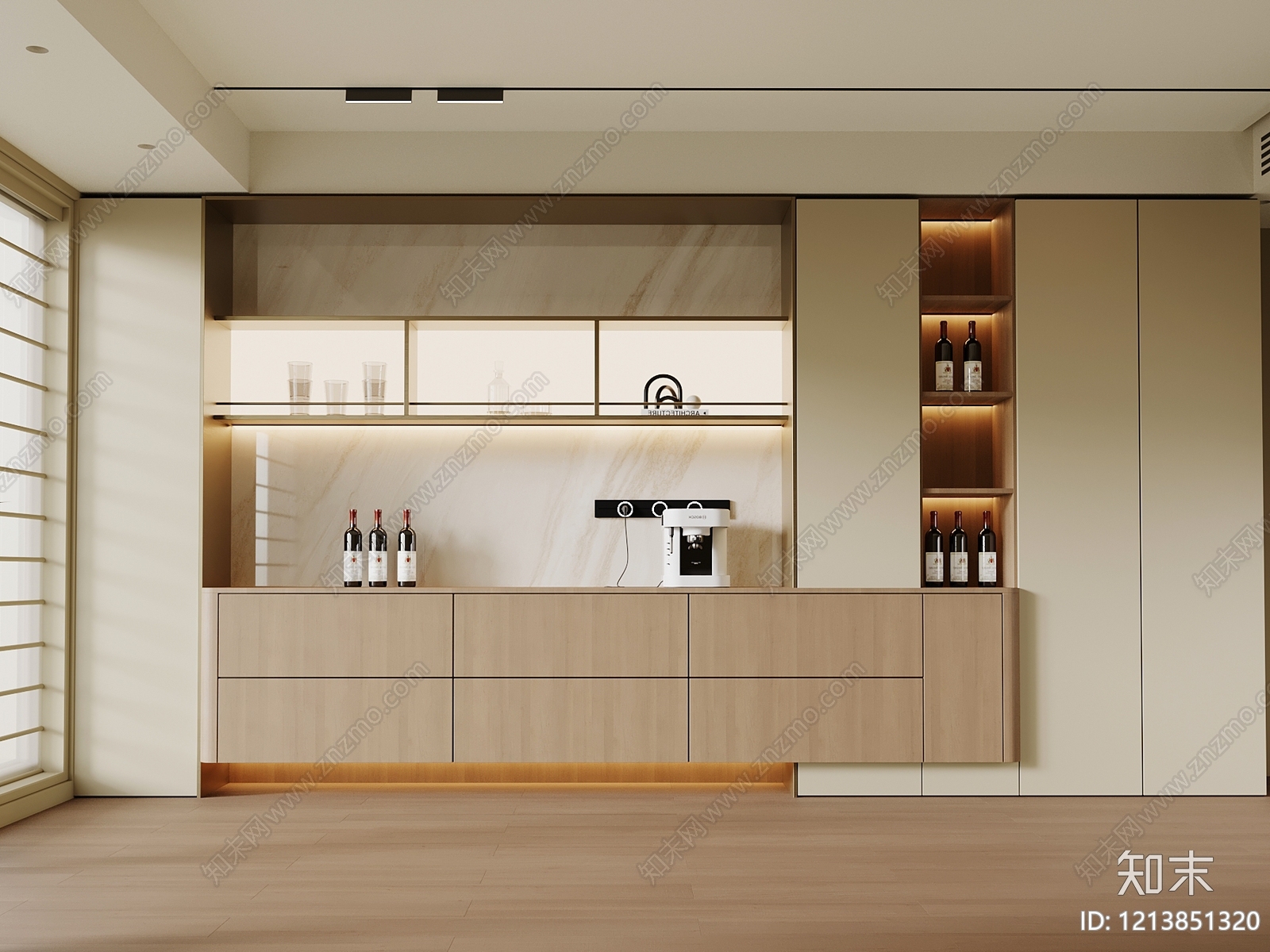 现代酒柜SU模型下载【ID:1213851320】