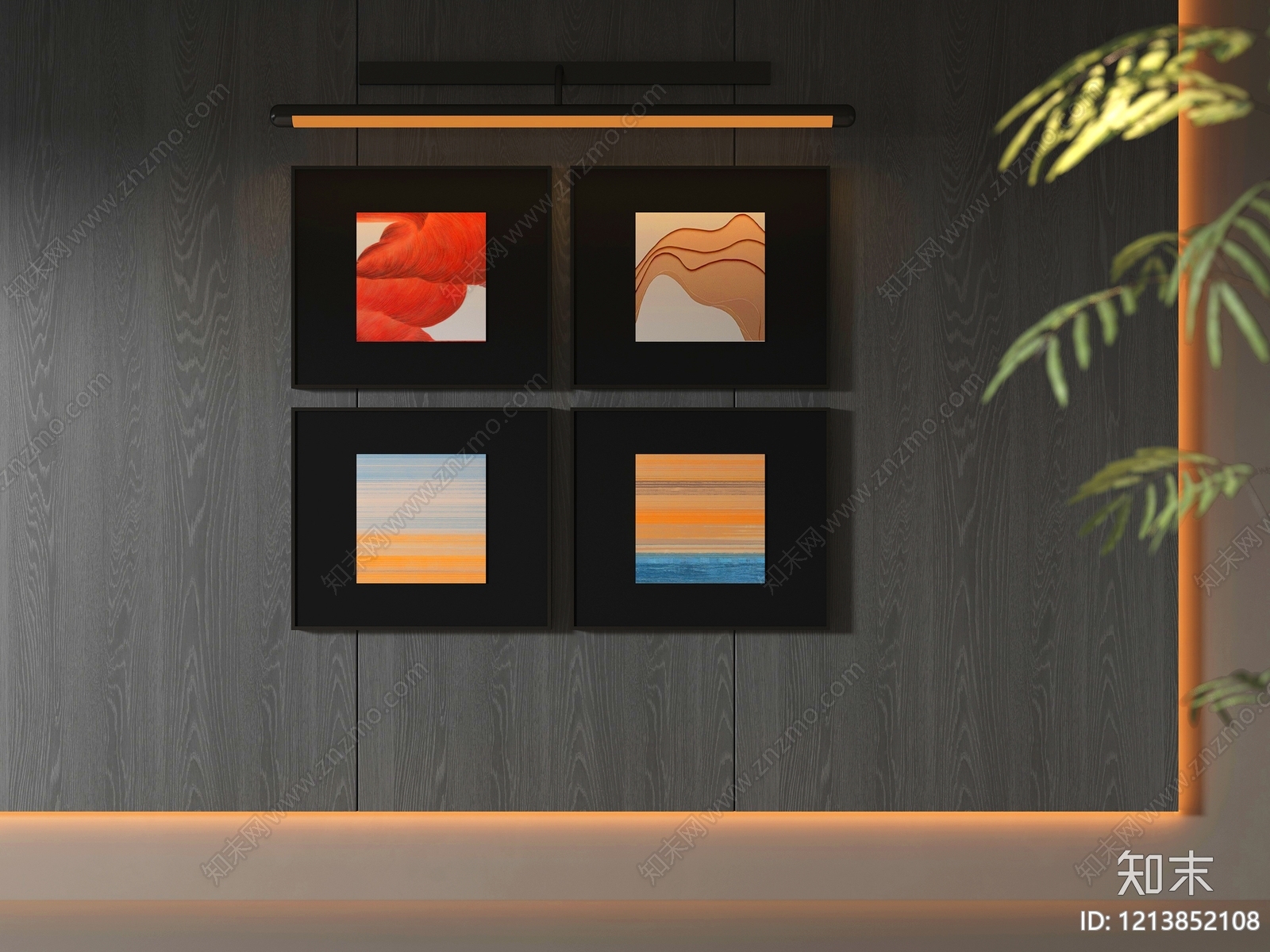 现代简约挂画3D模型下载【ID:1213852108】
