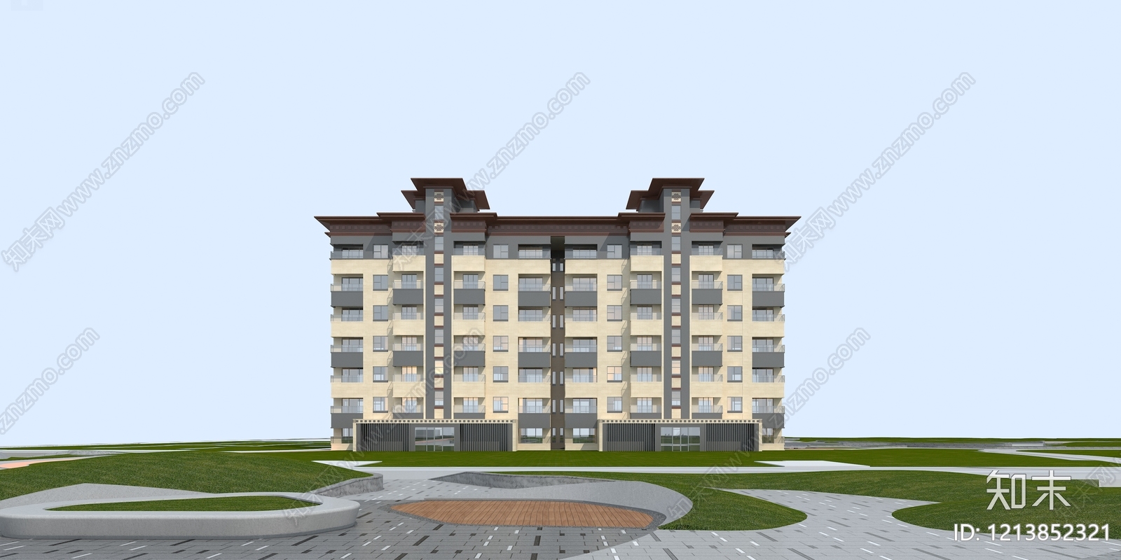 新中式多层住宅SU模型下载【ID:1213852321】
