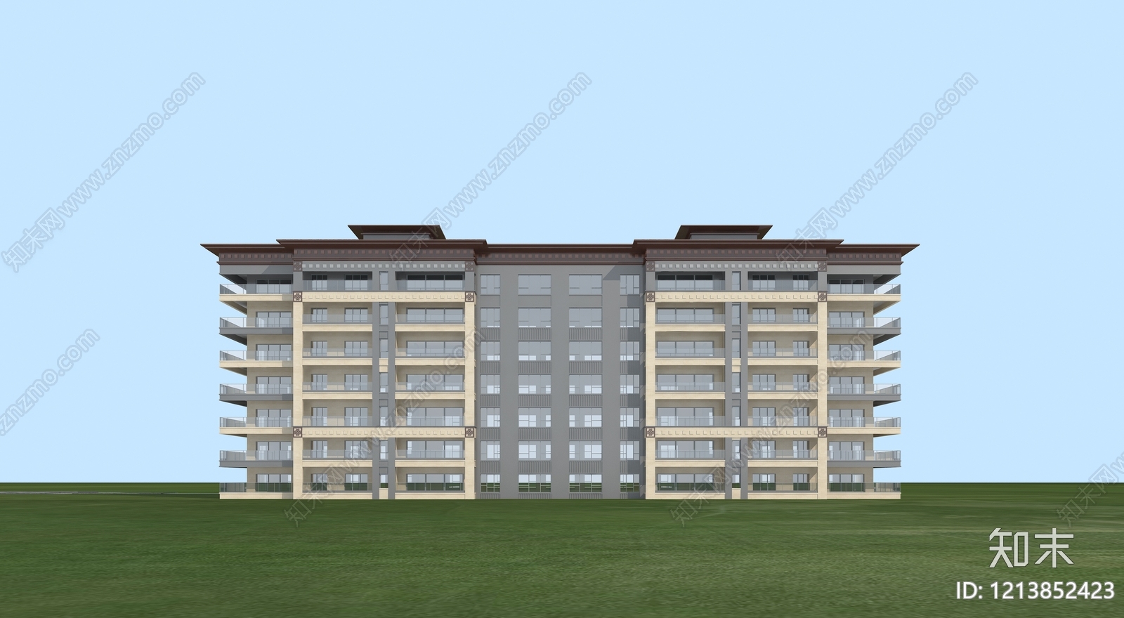新中式多层住宅SU模型下载【ID:1213852423】