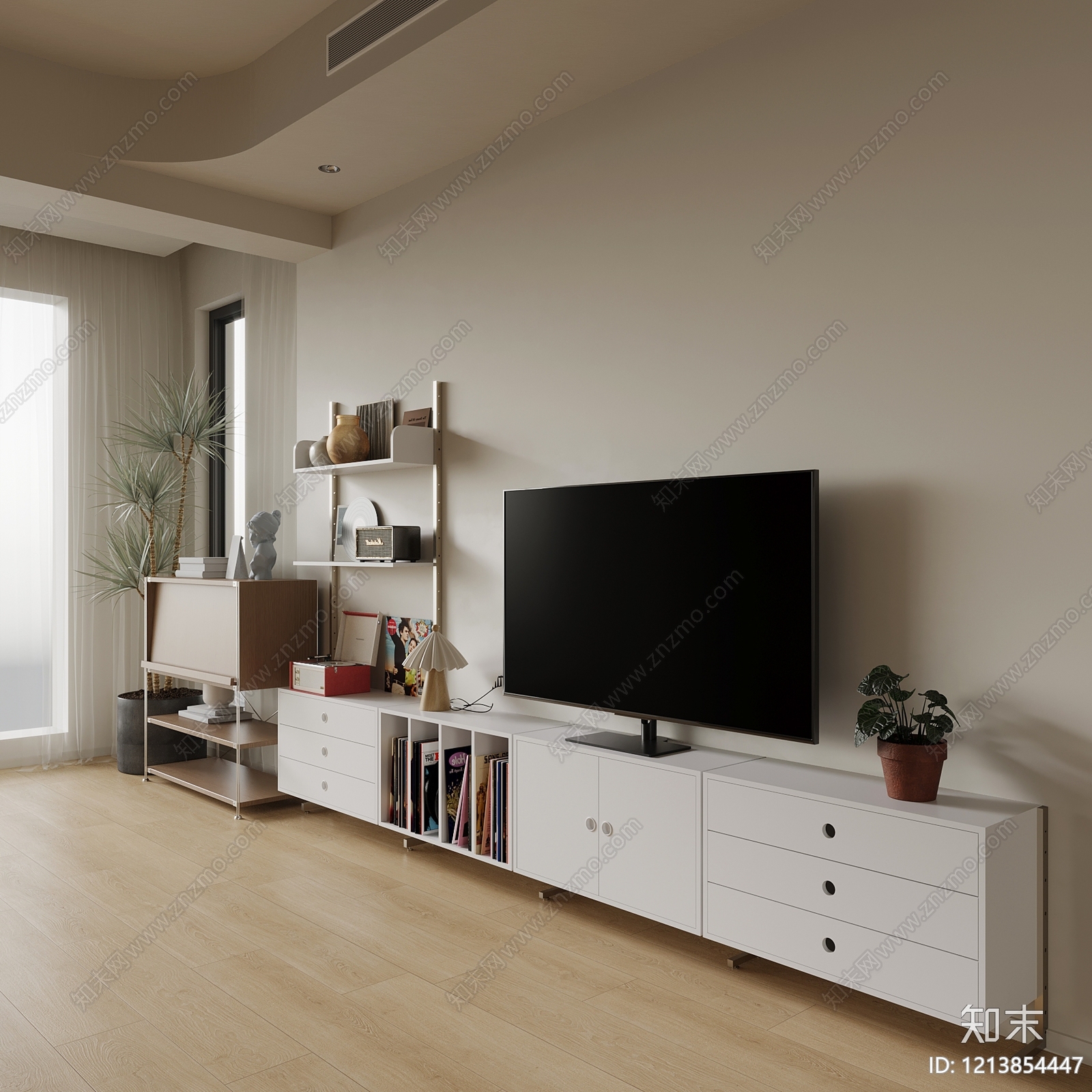 现代电视柜SU模型下载【ID:1213854447】