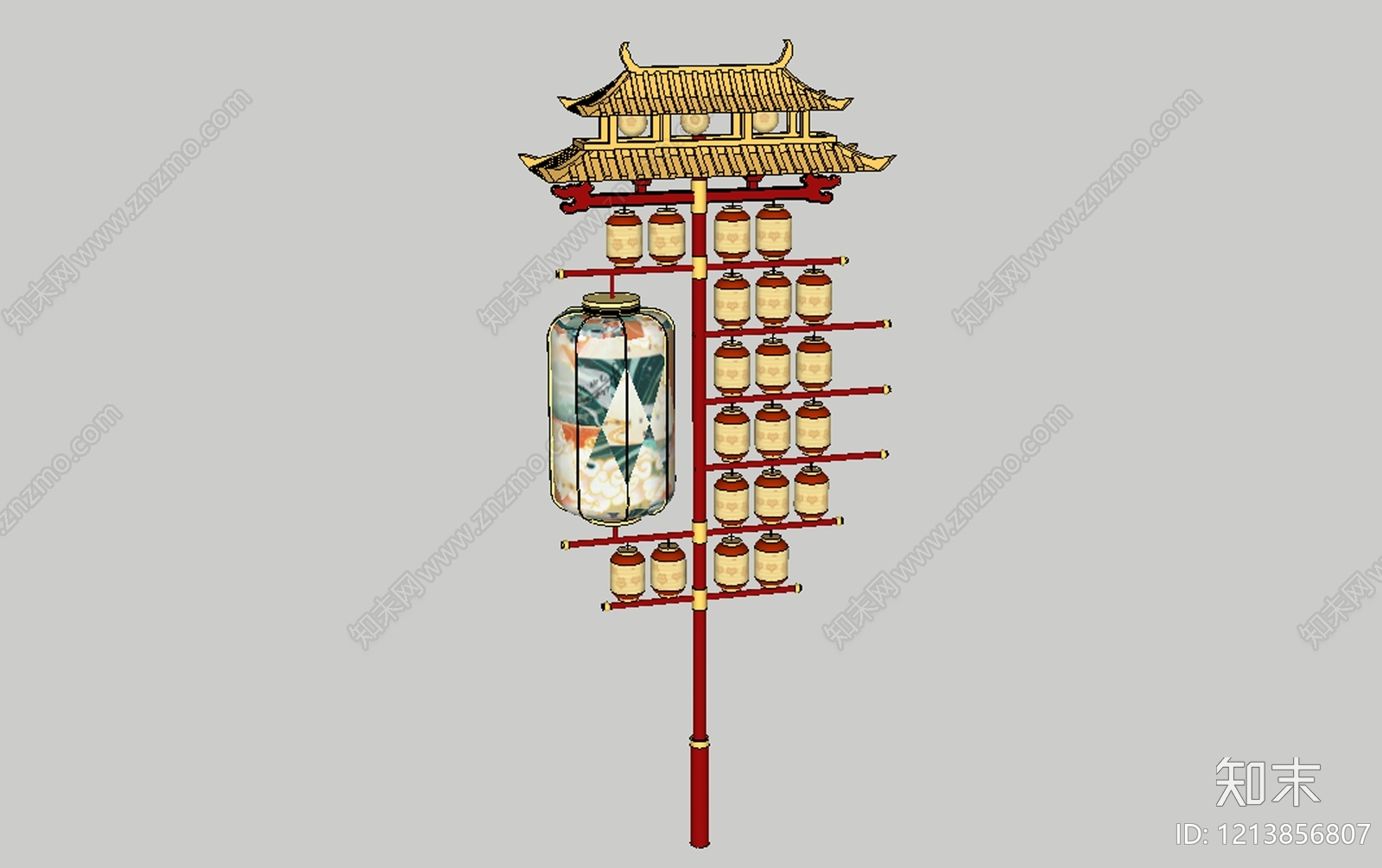 新中式景观灯SU模型下载【ID:1213856807】