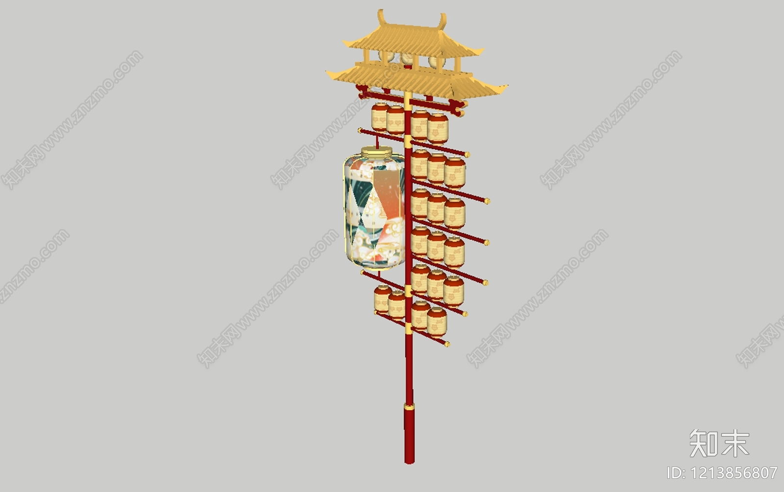 新中式景观灯SU模型下载【ID:1213856807】