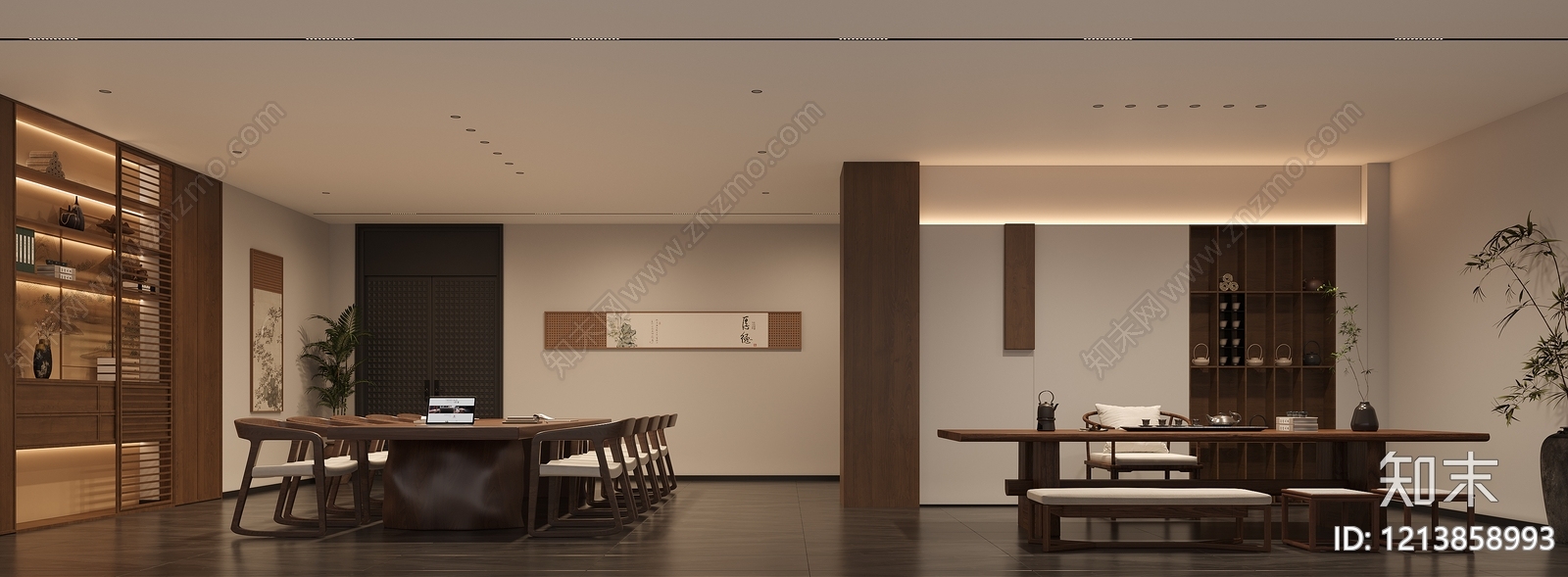 新中式茶室3D模型下载【ID:1213858993】