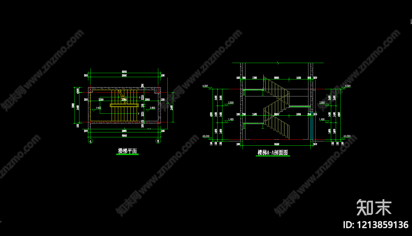 楼梯栏杆扶手施工图下载【ID:1213859136】