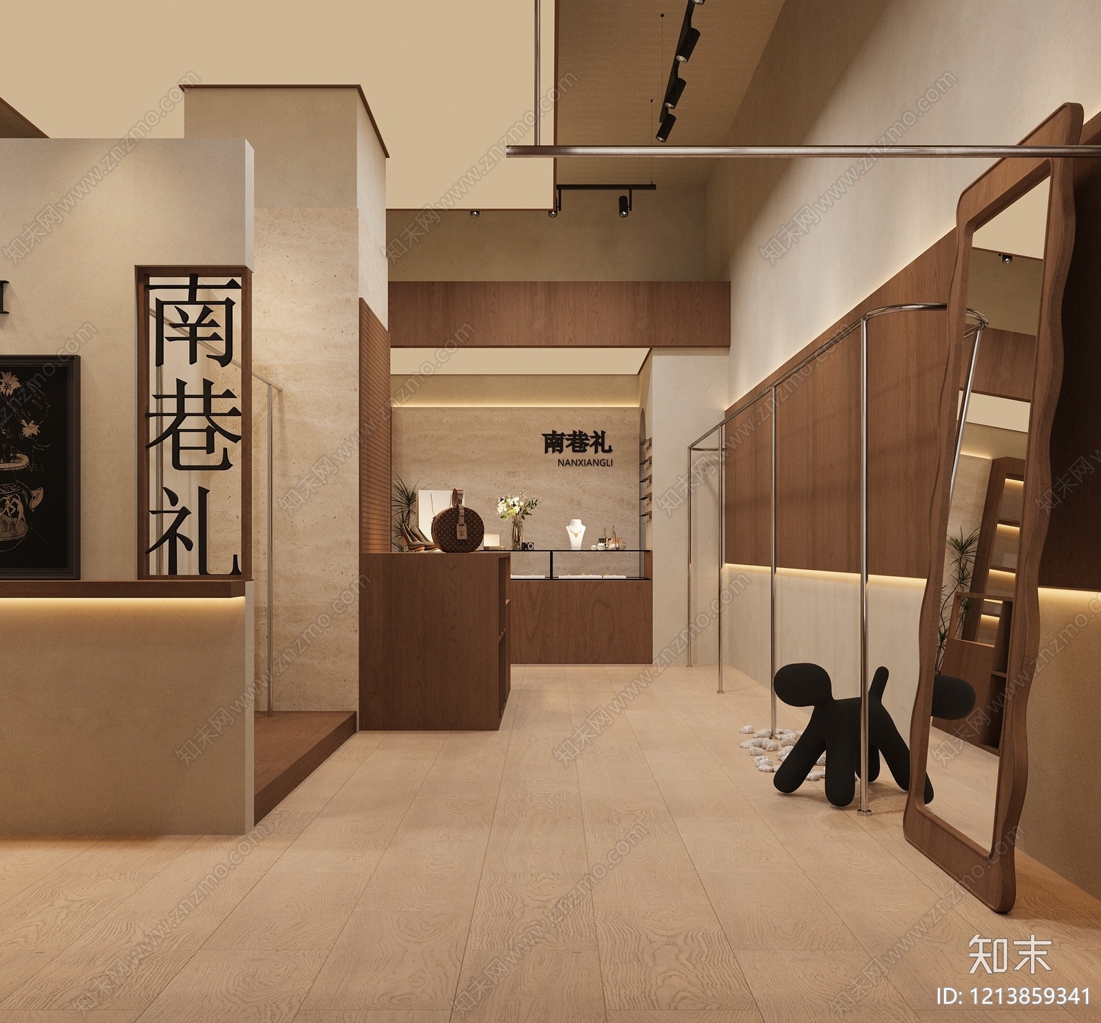 奶油风服装店3D模型下载【ID:1213859341】
