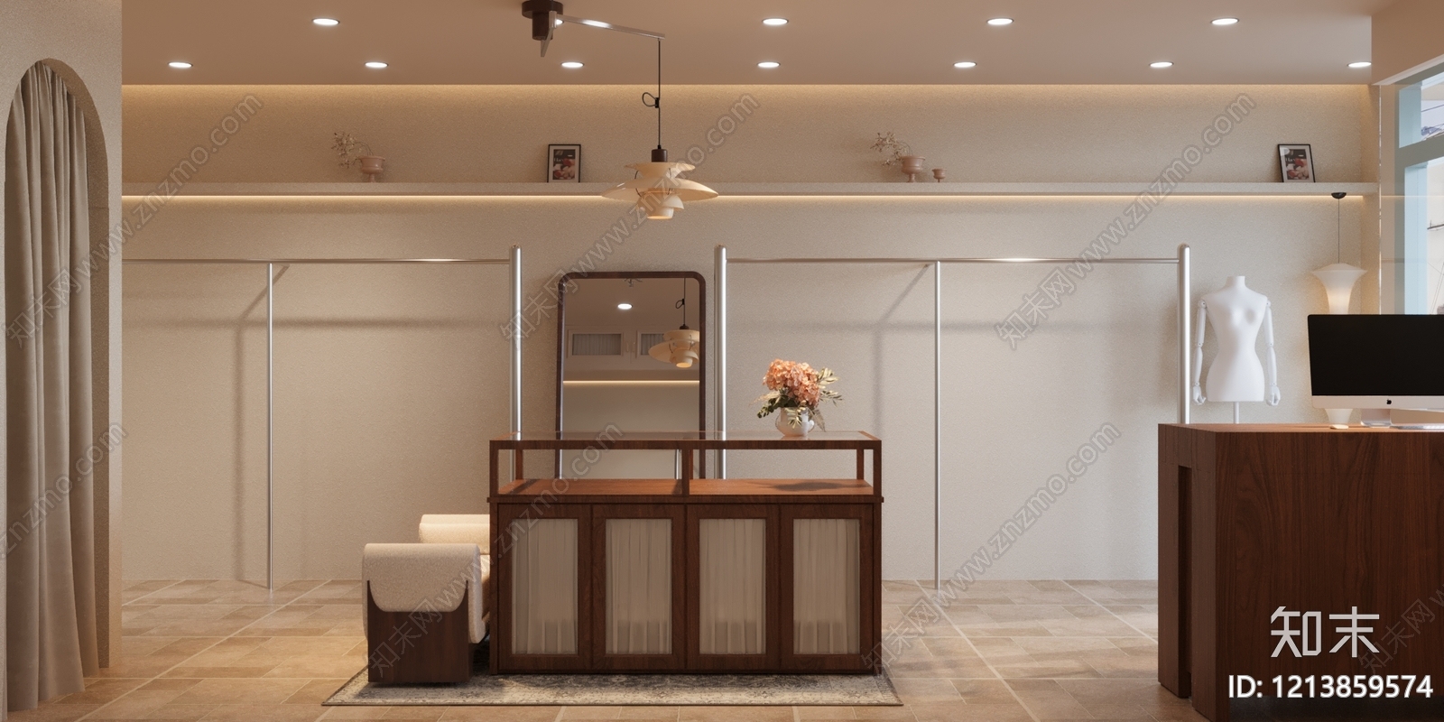 奶油风服装店3D模型下载【ID:1213859574】