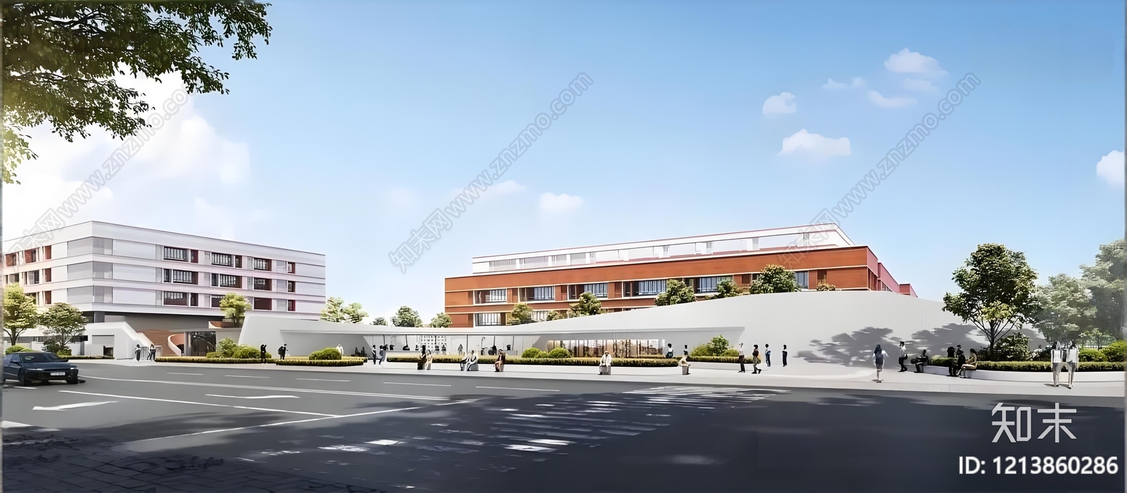 现代学校建筑施工图下载【ID:1213860286】