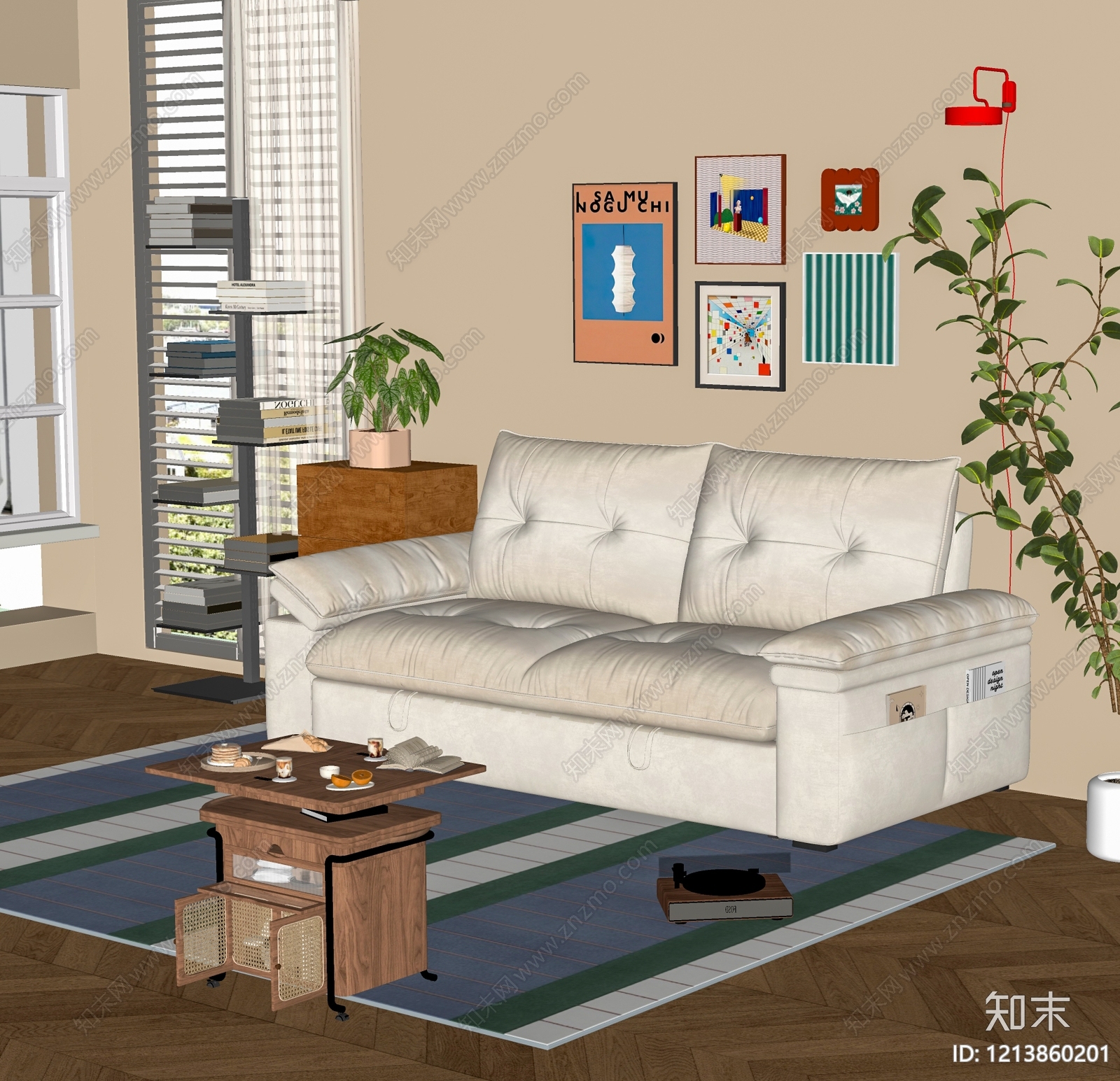 现代家居客厅SU模型下载【ID:1213860201】