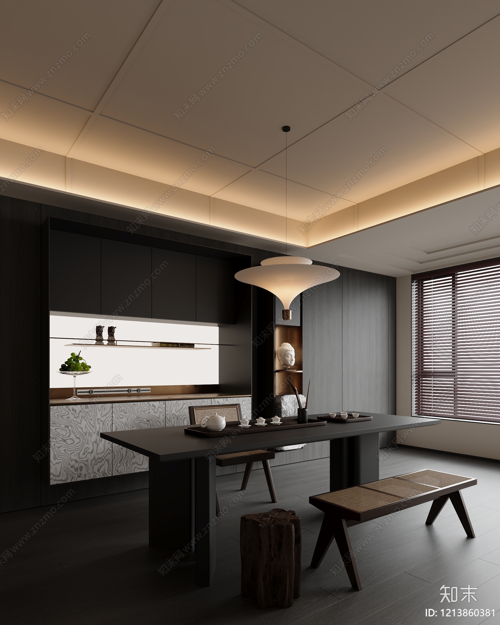现代茶室SU模型下载【ID:1213860381】