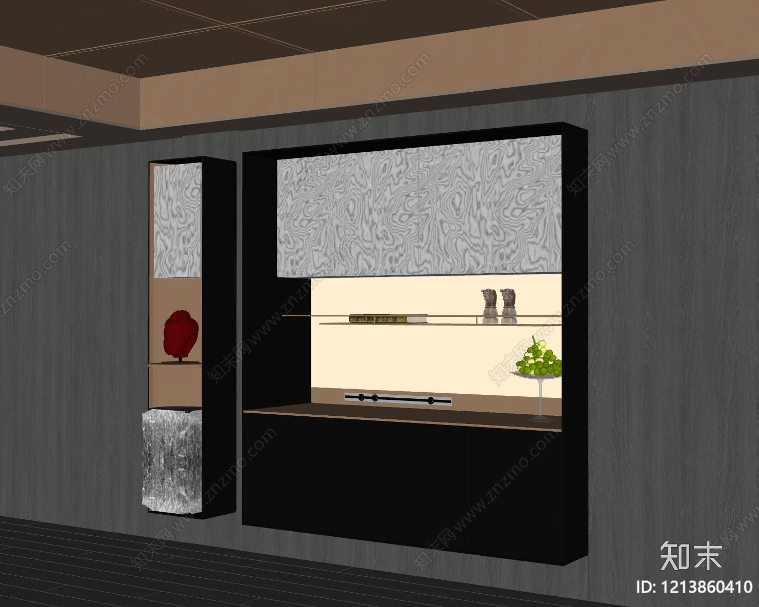 意式餐边柜SU模型下载【ID:1213860410】