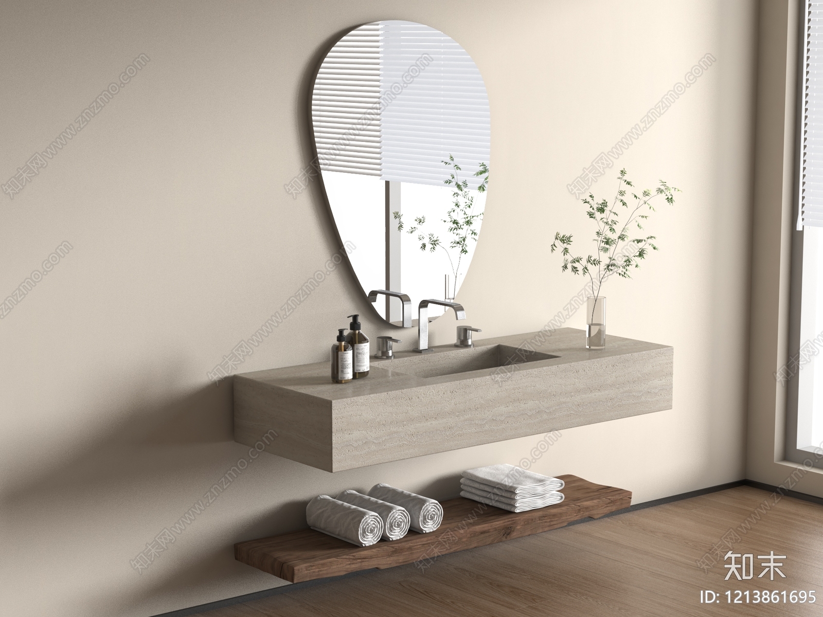 极简浴室柜3D模型下载【ID:1213861695】