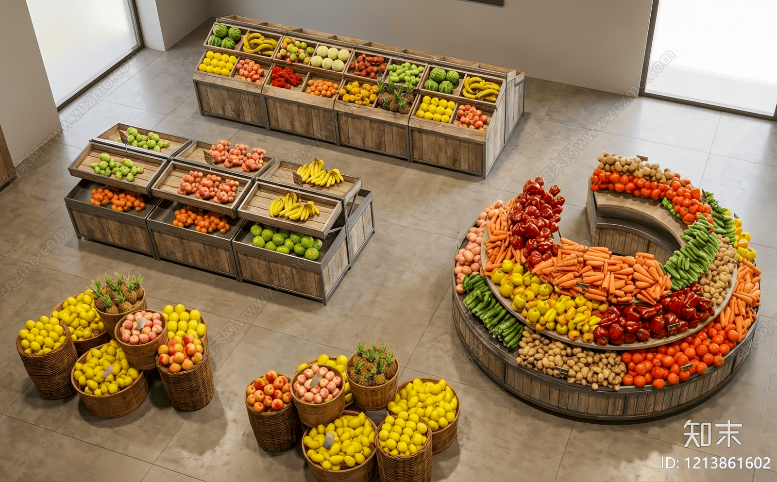 现代简约水果店SU模型下载【ID:1213861602】