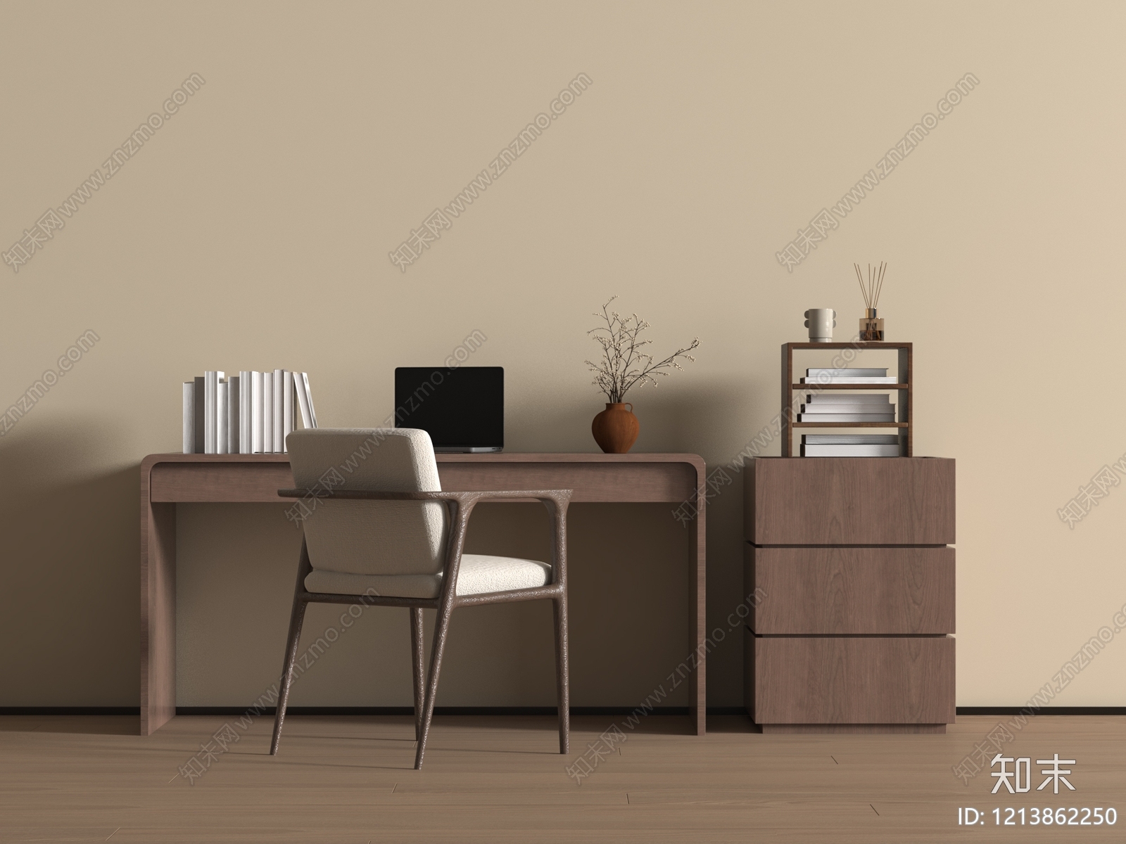 现代简约书桌椅3D模型下载【ID:1213862250】
