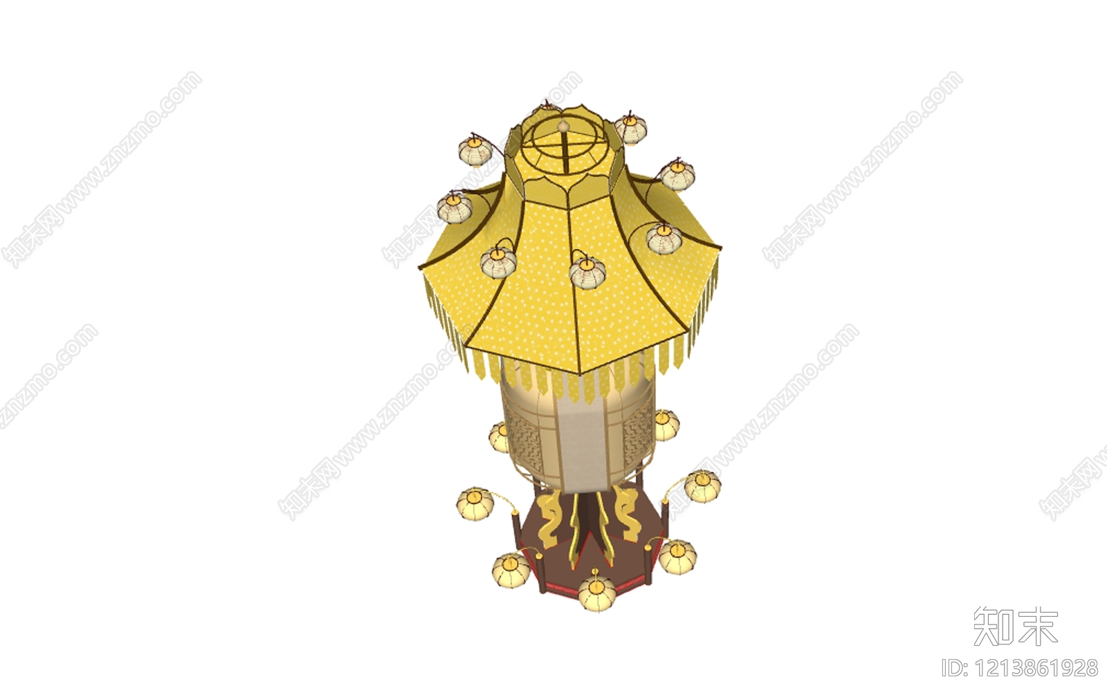 新中式景观灯SU模型下载【ID:1213861928】