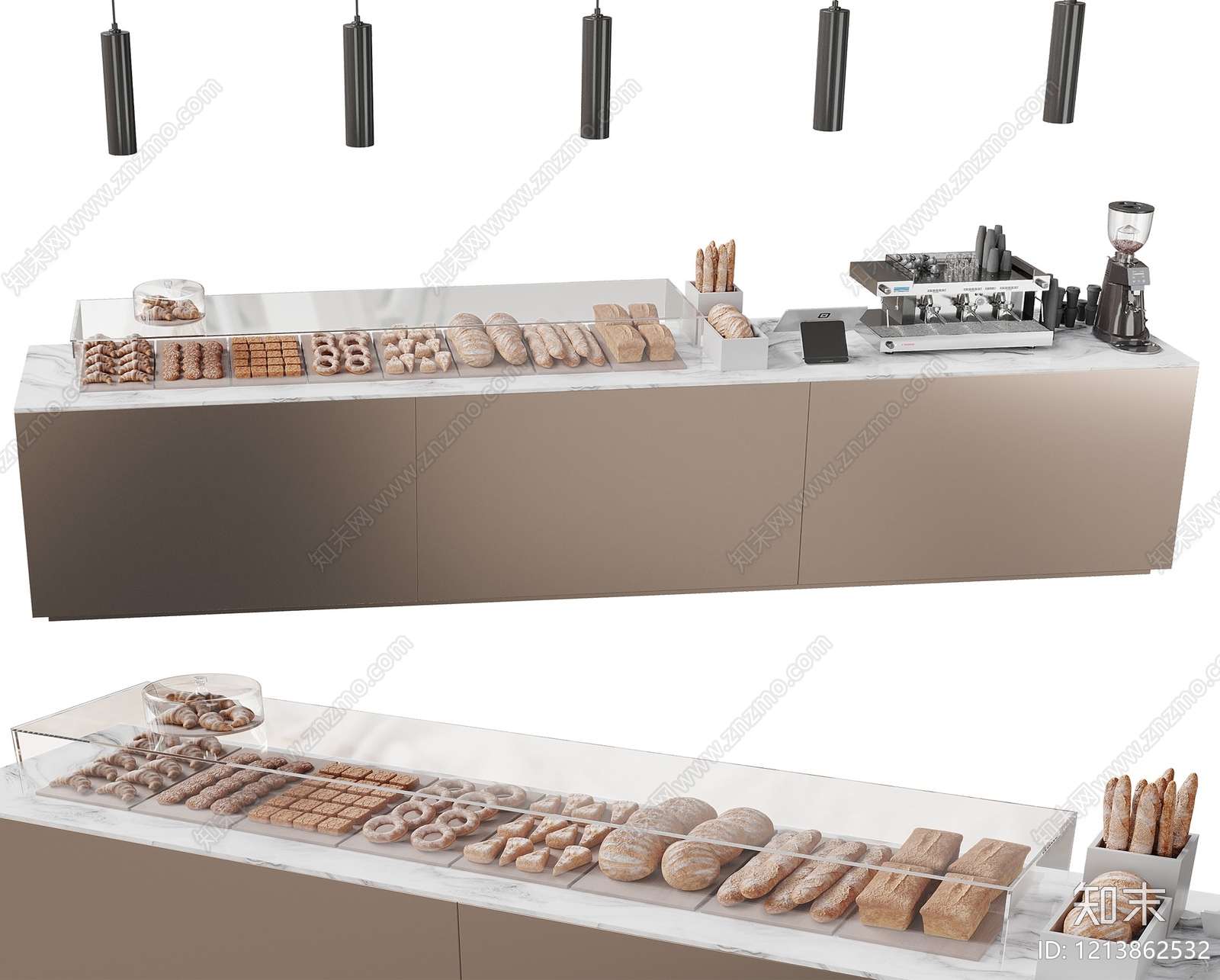 现代简约甜品面包店3D模型下载【ID:1213862532】