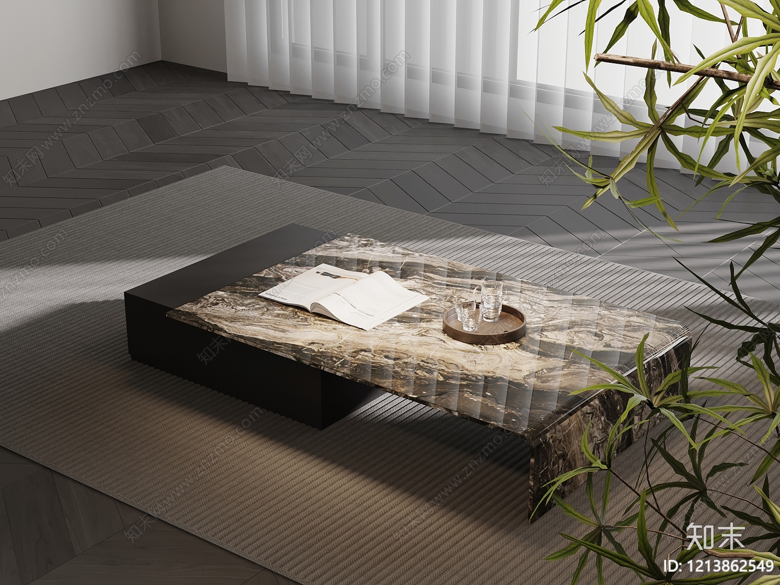现代极简茶几3D模型下载【ID:1213862549】