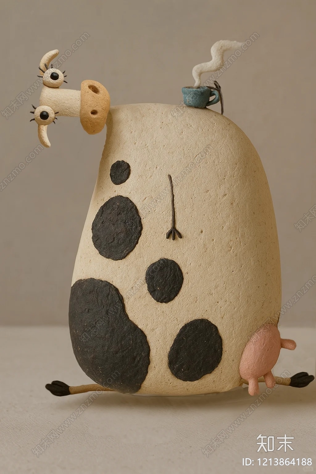 黏土手作风雕塑摆件SU模型下载【ID:1213864188】