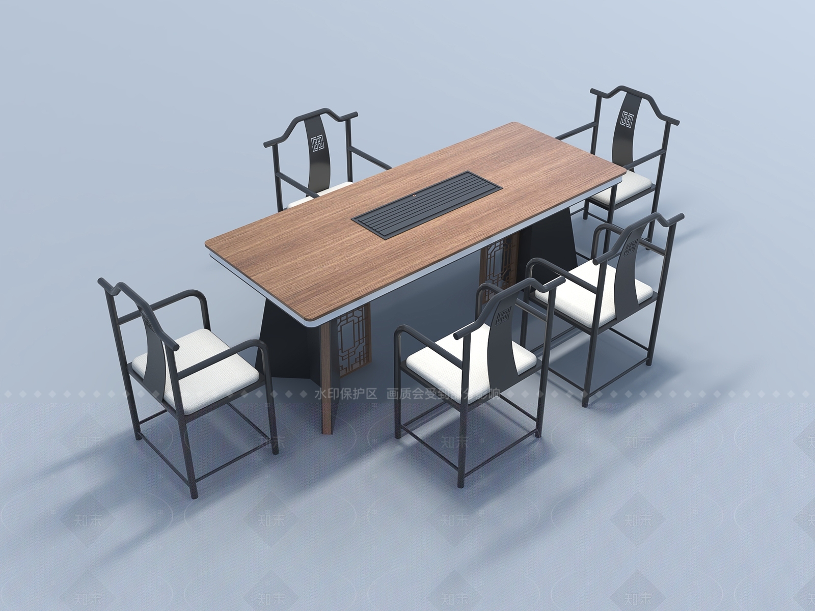 新中式茶桌椅3D模型下载【ID:1213865543】