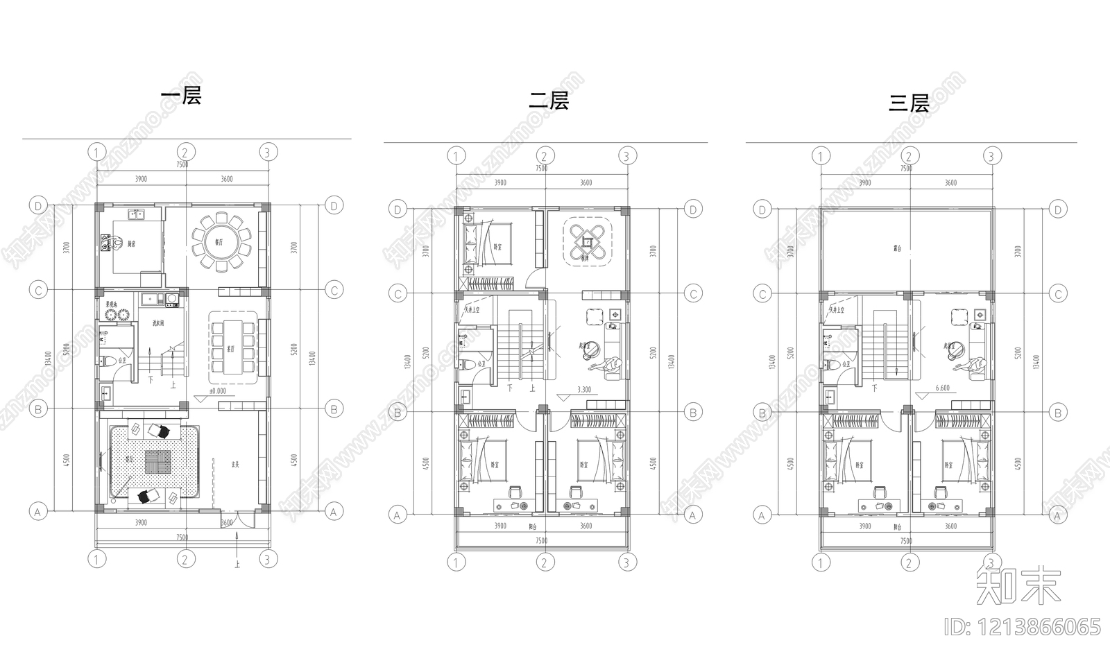 别墅cad施工图下载【ID:1213866065】