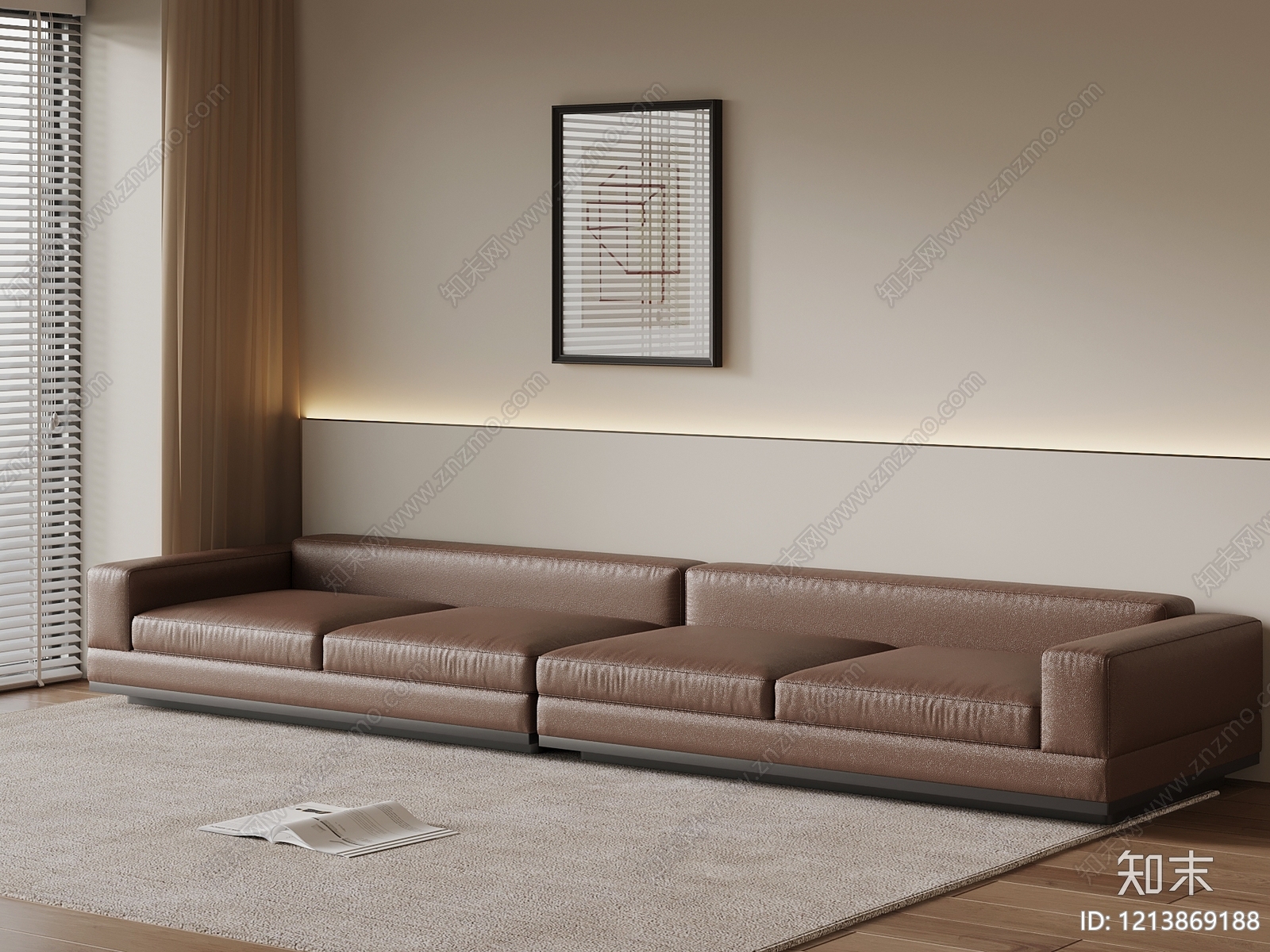 极简多人沙发3D模型下载【ID:1213869188】