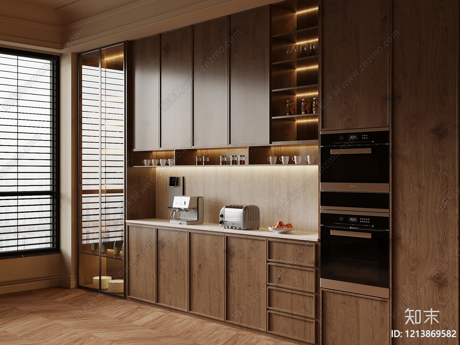 原木风酒柜3D模型下载【ID:1213869582】