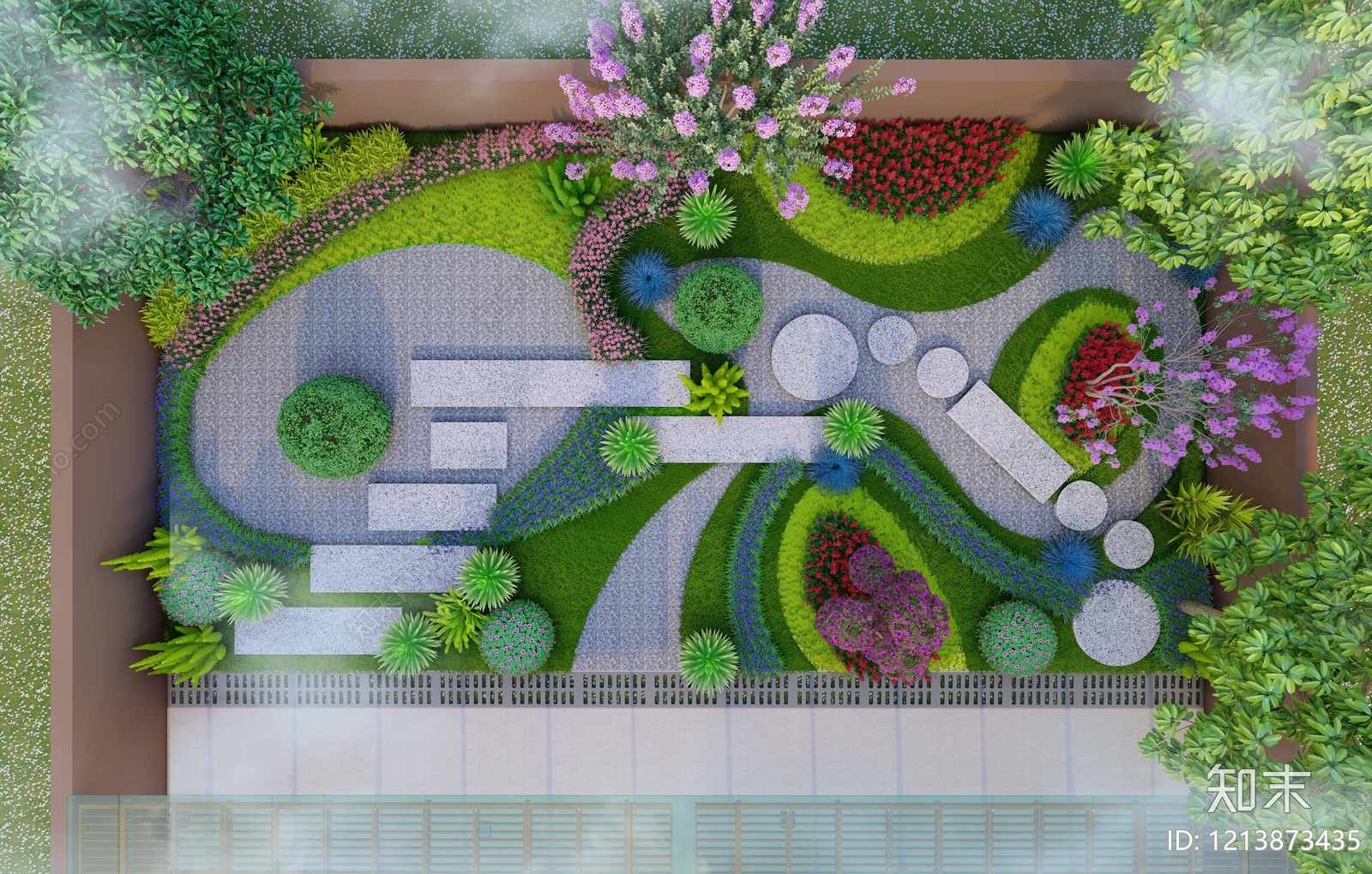 日式禅意别墅庭院SU模型下载【ID:1213873435】