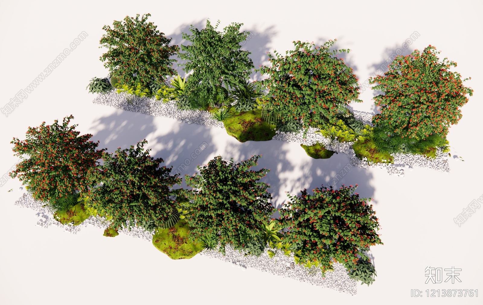 现代主义景观植物组合SU模型下载【ID:1213873761】