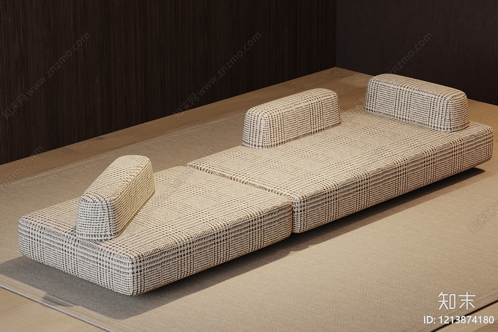 现代双人沙发3D模型下载【ID:1213874180】