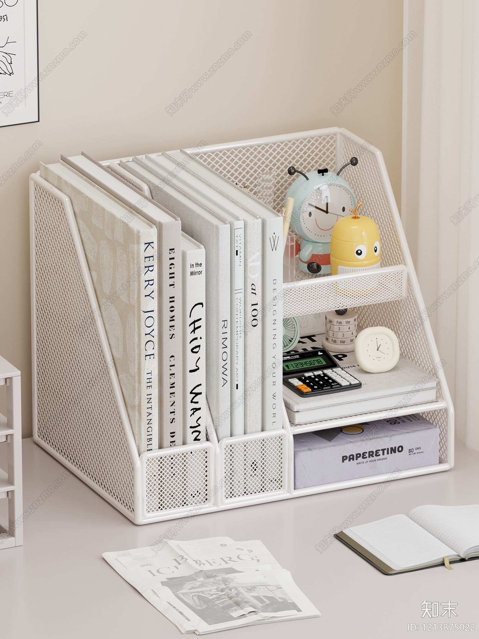 奶油风办公用品3D模型下载【ID:1213875022】