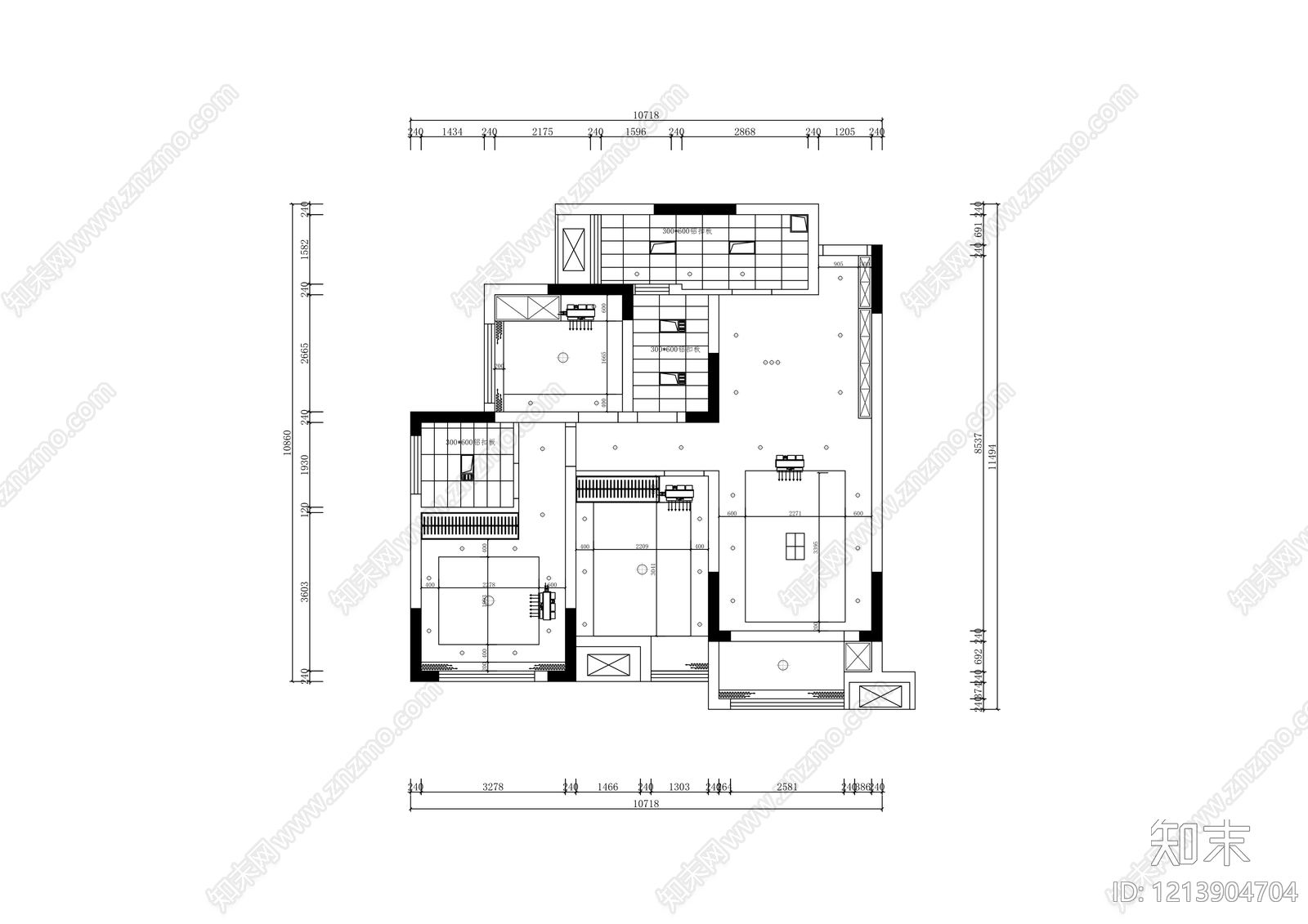 其他家装空间cad施工图下载【ID:1213904704】