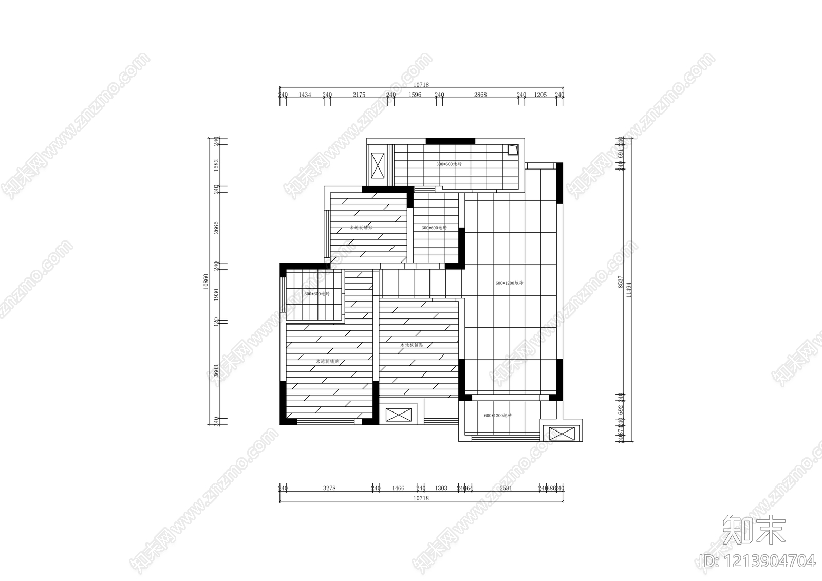其他家装空间cad施工图下载【ID:1213904704】