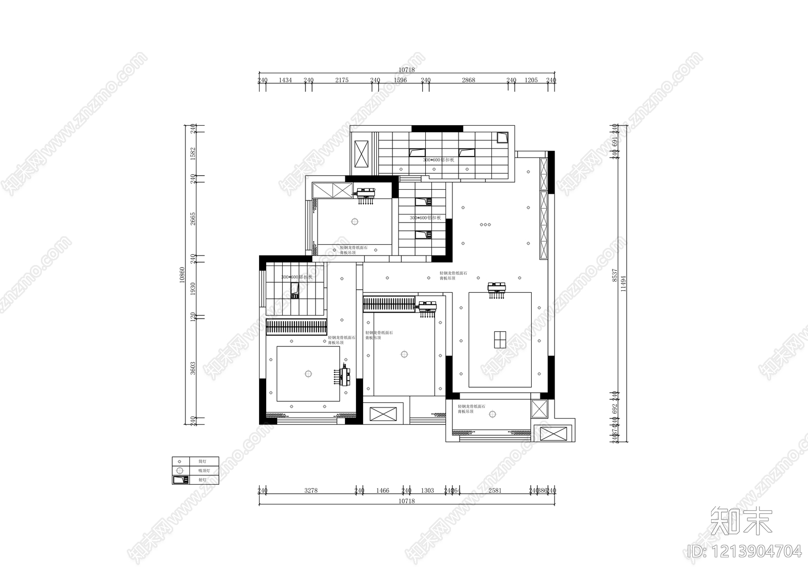 其他家装空间cad施工图下载【ID:1213904704】