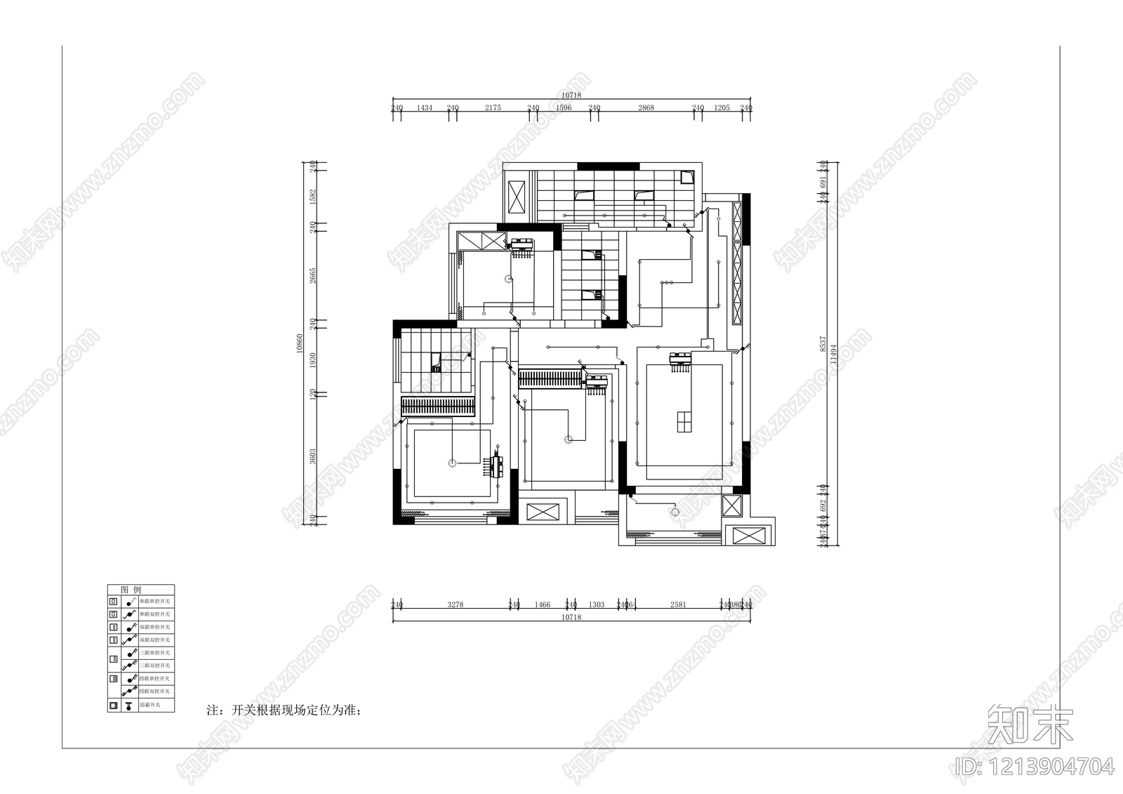 其他家装空间cad施工图下载【ID:1213904704】