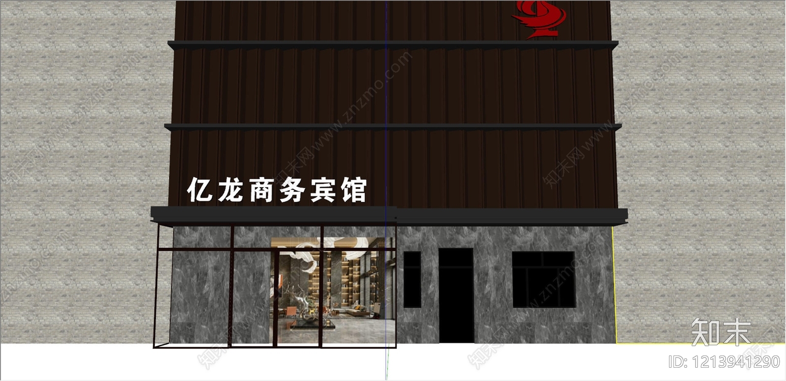 新中式门头SU模型下载【ID:1213941290】