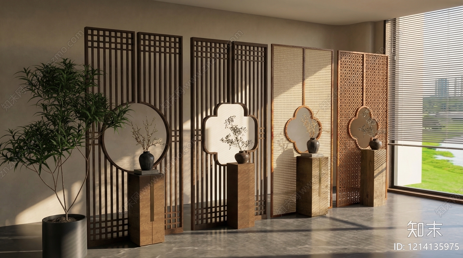 新中式家具展厅SU模型下载【ID:1214135975】