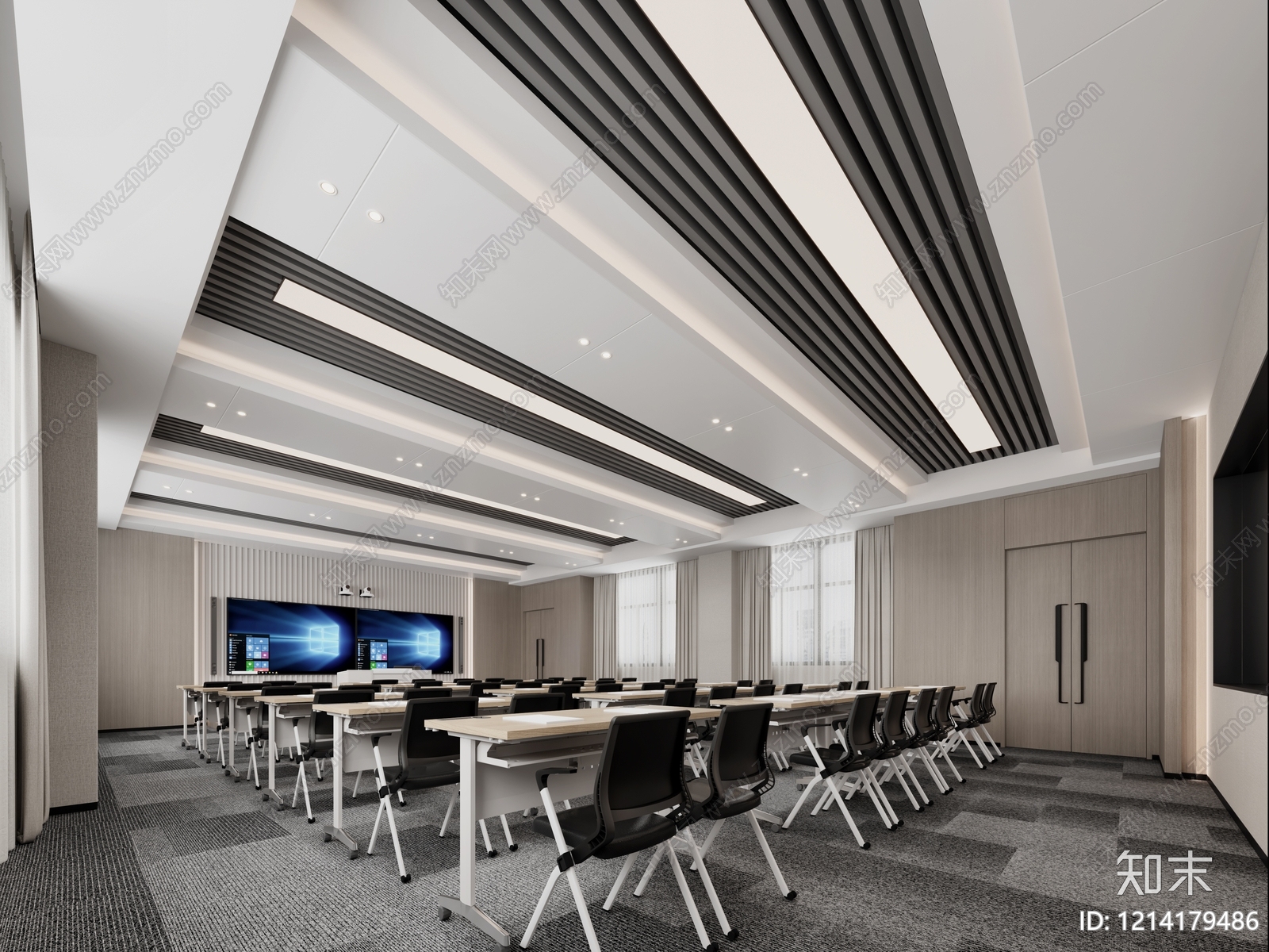 现代简约会议室3D模型下载【ID:1214179486】