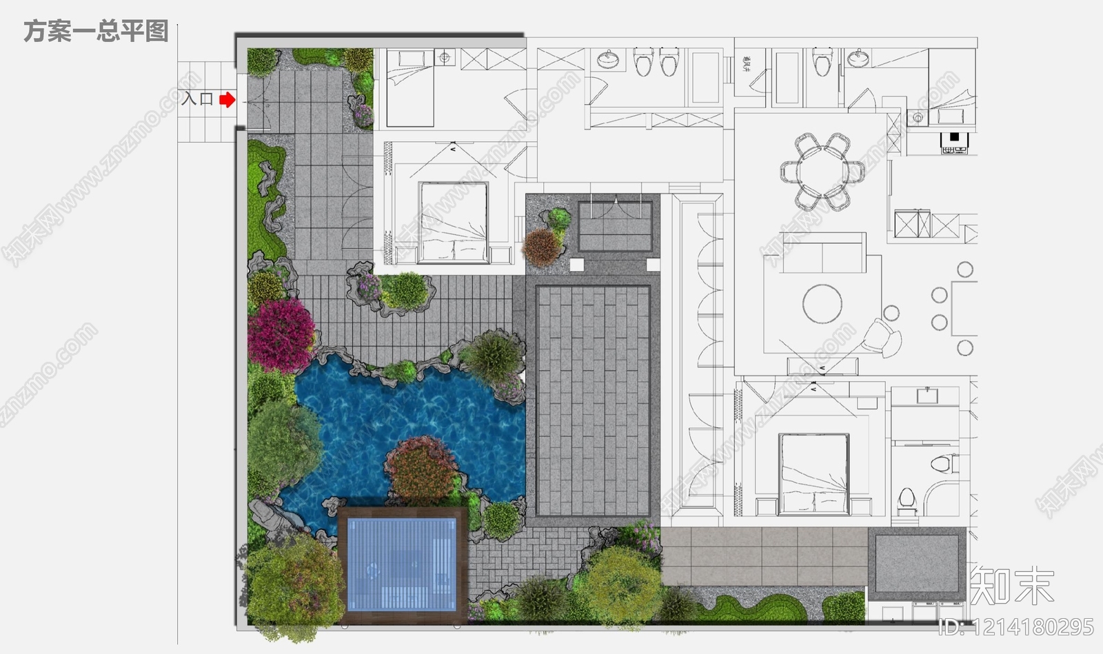 新中式中式庭院景观下载【ID:1214180295】