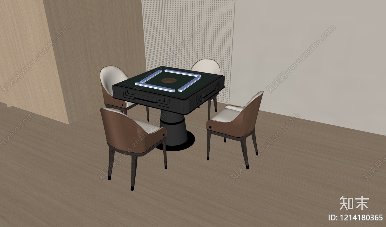 现代轻奢麻将桌SU模型下载【ID:1214180365】